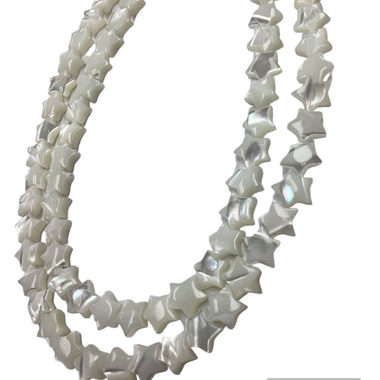 Star Shape Natural Mother of Pearl Strand 6mm