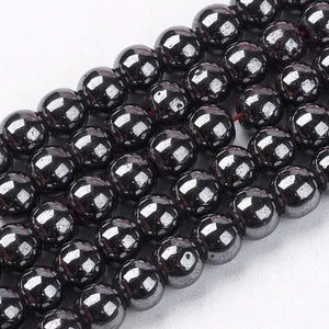 Hematite Round Shape BEad Strands 6mm