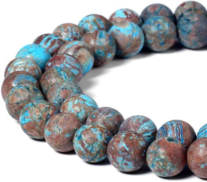 Matte Blue Decorative Agate Natural Stone Beads