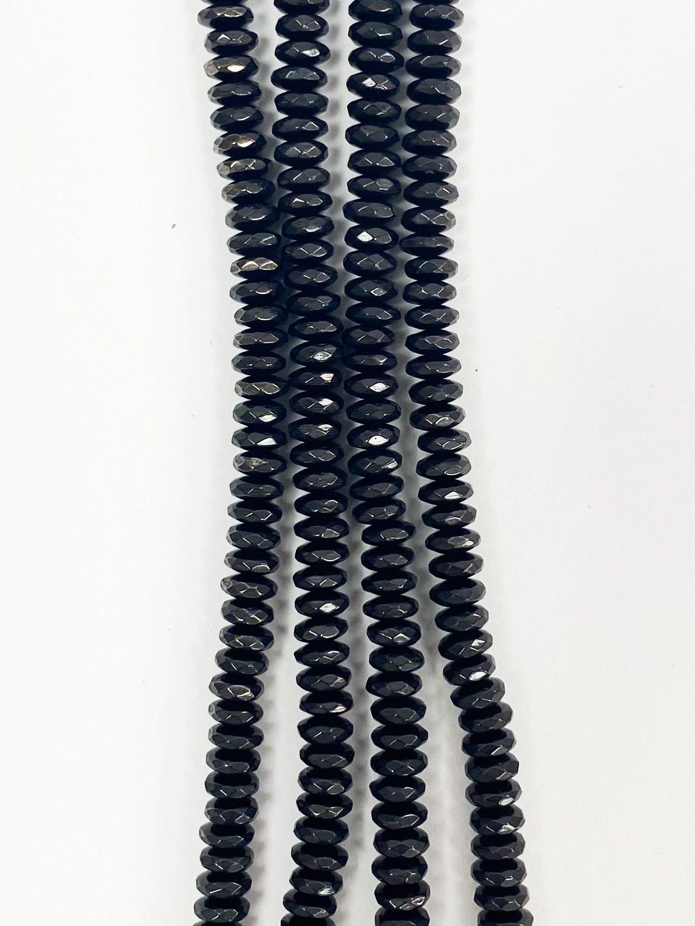 Hematite Rondelle Shape Bead Strands 8mm