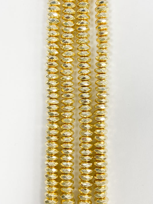 Hematite Rondelle Shape Bead Strands 6mm