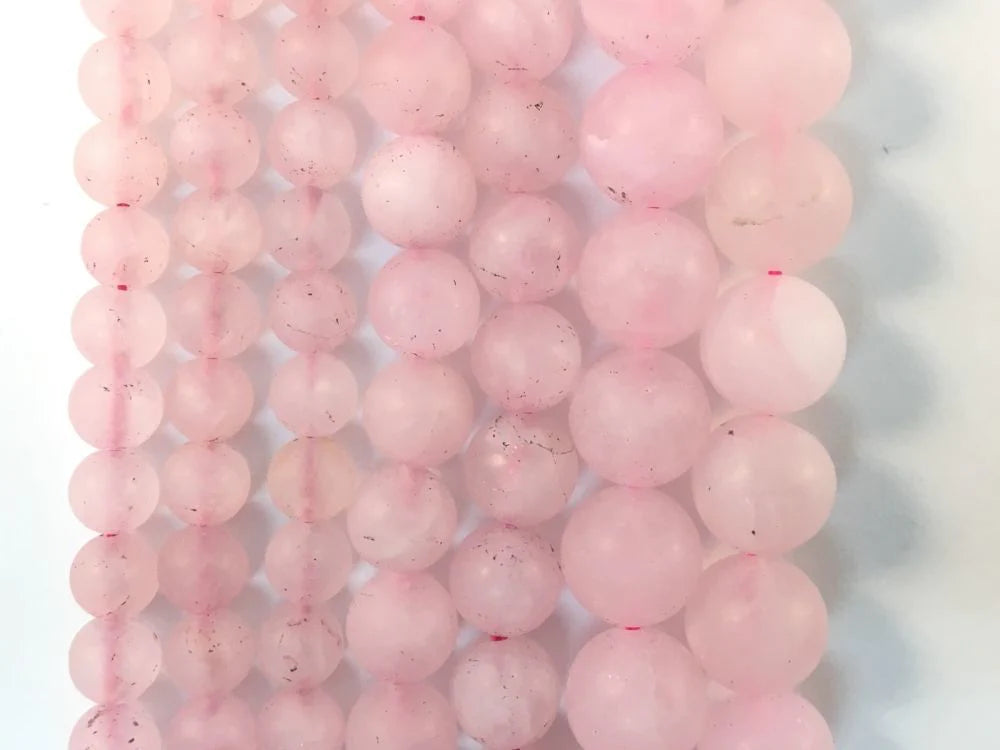 Matte Rose Quartz Natural Stone Beads