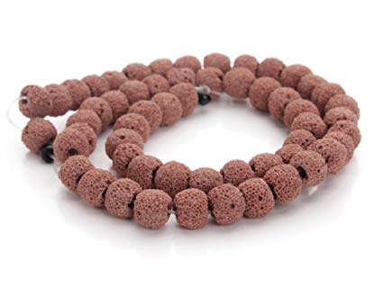 Brown Dyed Lava Natural Stone Beads