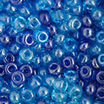 CZECH SEEDBEAD 2/0 BLUE/AQUA LUSTER MIX, 006