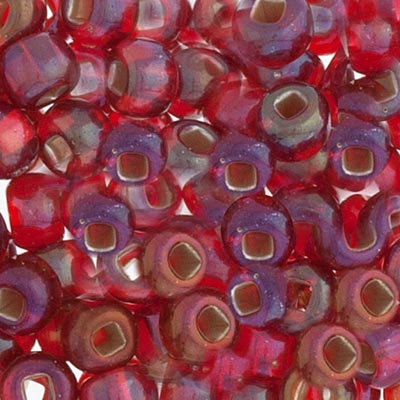 CZECH SEEDBEAD 2/0 RED LUSTERED MIX, 010