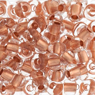 CZECH SEEDBEAD 2/0 CRYSTAL/COPPER LINED, 051