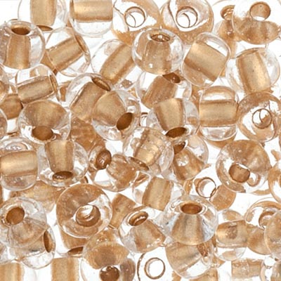 CZECH SEEDBEAD 2/0 CRYSTAL/GOLD LINED, 052