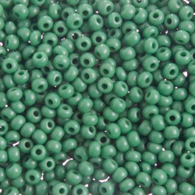 Czech Seed Bead 10/0 Opaque Medium Green, 007