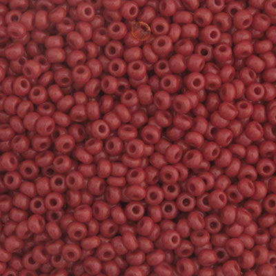 Czech Seed Bead 10/0 Opaque Medium Red, 010