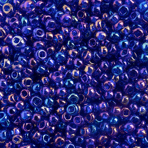 Czech Seed Bead 10/0 Transparent Iris Navy Blue, 020