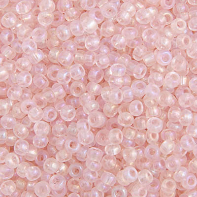 Czech Seed Bead 10/0 Transparent Light Pink Rainbow, 022