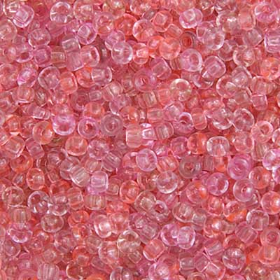 Czech Seed Bead 10/0 Transparent Pink Mix Luster, 045