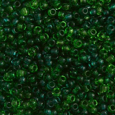 Czech Seed Bead 10/0 Transparent SeaGreen Mix, 047