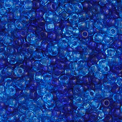 Czech Seed Bead 10/0 Transparent Aqua Mix, 048