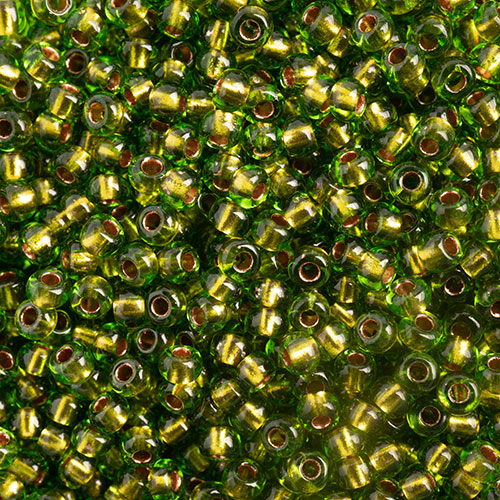 Czech Seed Bead 10/0 Green/Copperline, 055