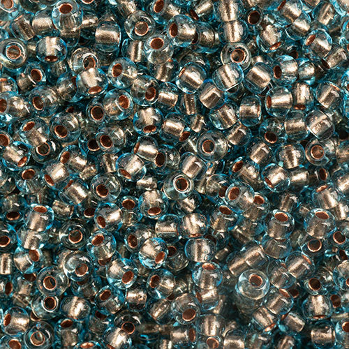 Czech Seed Bead 10/0 Aqua/Copperline, 056