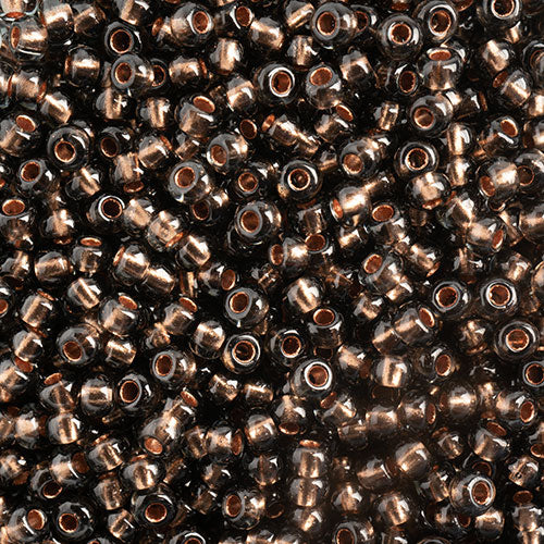 Czech Seed Bead 10/0 Black Diamond/Copperline, 057