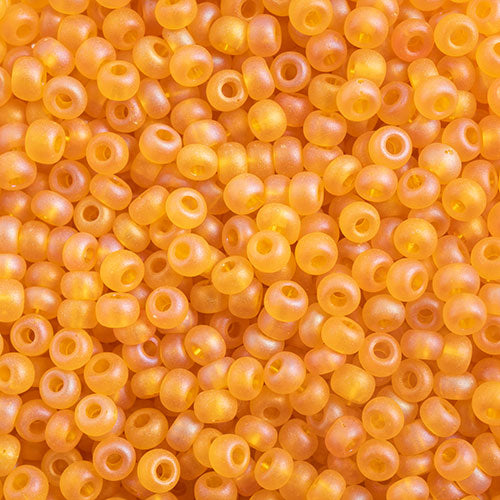 Czech Seed Bead 10/0 Transparent Gold Yellow Matt AB, 065