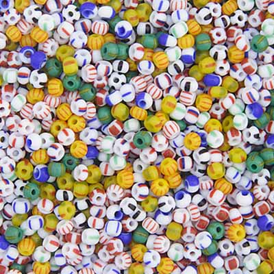 Czech Seed Bead 10/0 Opaque Multi-Striped, 090