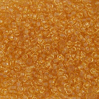 Czech Seed Bead 10/0 Transparent Light Topaz, 094