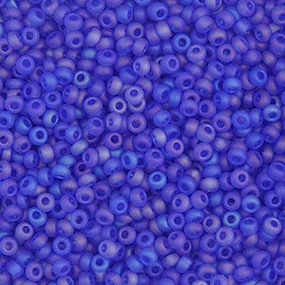 Czech Seed Bead 10/0 Transparent AB Matt Blue, 097