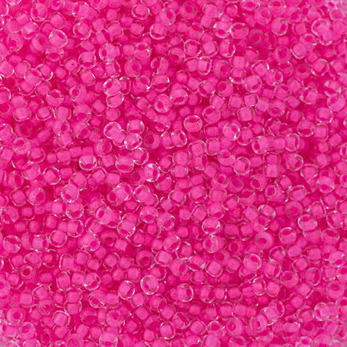 Czech Seed Bead 10/0 Crystal C/L Neon Pink, 110