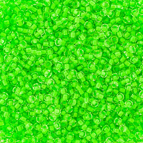 Czech Seed Bead 10/0 Crystal C/L Neon Green, 111