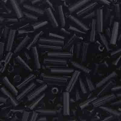 CZECH Seed Bead # 3 Bugle Opaque Black, 000