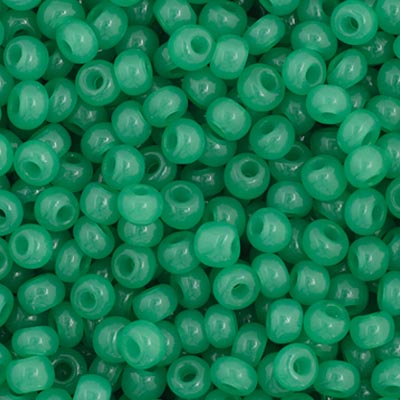 Czech Seed Bead 11/0 Opaque Green, 01011V