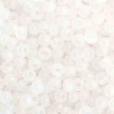 Czech Seed Bead 11/0 Opaque White Opal, 01012V