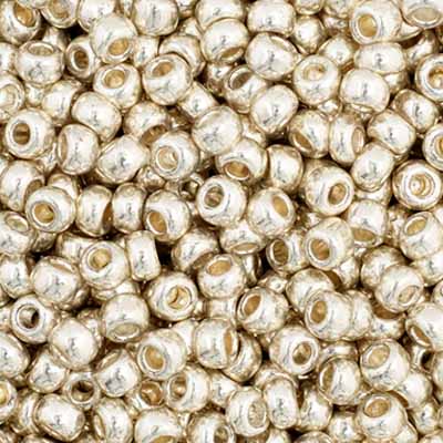 Czech Seed Bead 11/0 Silver Metallic, 01018V