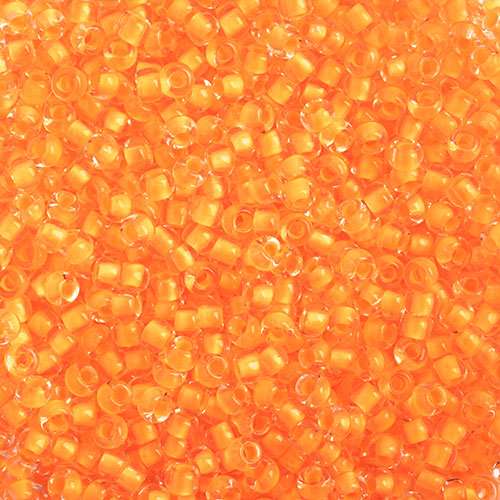 Czech Seed Beads 11/0 Crystal C/L Neon Orange, 01501V