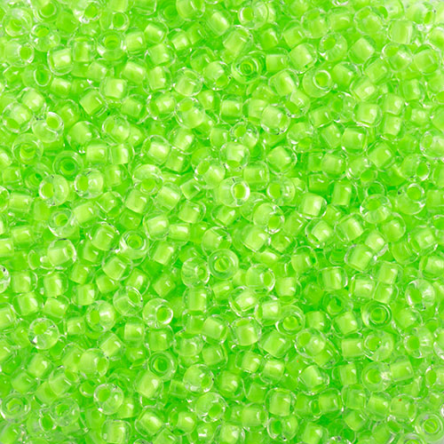 Czech Seed Beads 11/0 Crystal C/L Neon Green, 01503V