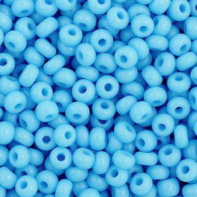 Czech Seed Bead 11/0 Opaque Light Blue, 34907V