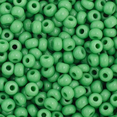 Czech Seed Bead 11/0 Opaque Medium Green, 34911V