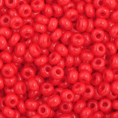 Czech Seed Bead 11/0 Opaque Medium Red, 34913V