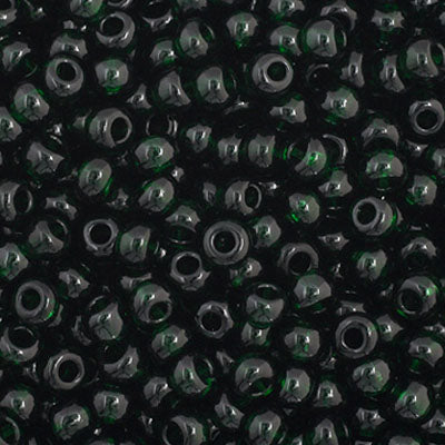 Czech Seed Bead 11/0 Transparent Dark Green, 34931V