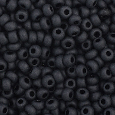 Czech Seed Bead 11/0 Opaque Black Matt, 34943V