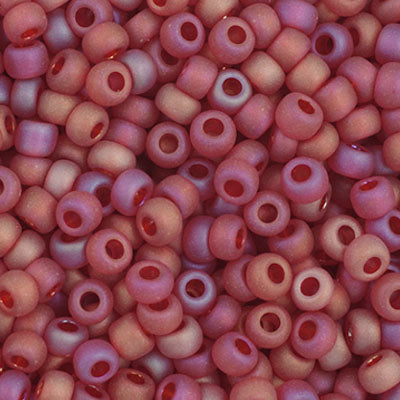 Czech Seed Bead 11/0 Transparent Light Red AB Matt, 34959V