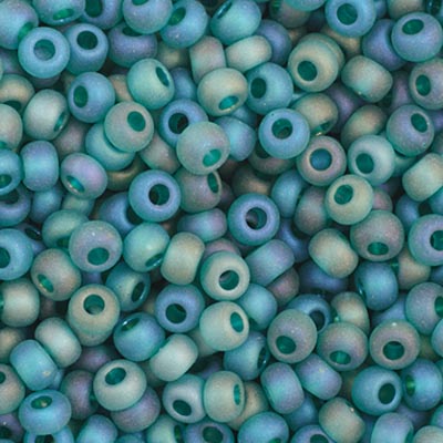 Czech Seed Bead 11/0 Transparent Teal AB Matt, 34961V