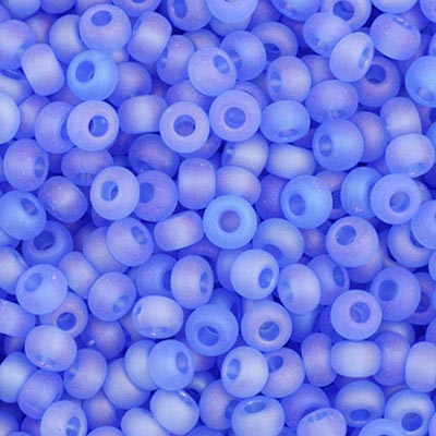 Czech Seed Bead 11/0 Transparent Light Blue Matt AB, 34964V