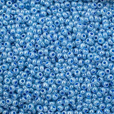 Czech Seed Bead 11/0 Opaque Pale Blue Dyed Pearl, 35010V