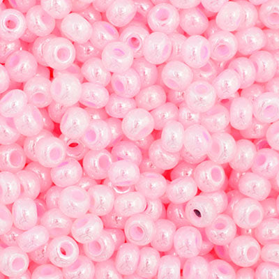 Czech Seed Bead 11/0 Opaque Pale Pink Dyed Pearl, 35011V