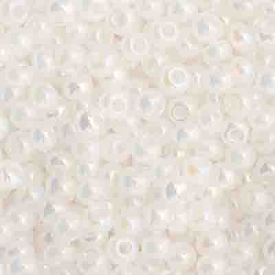 Czech Seed Bead 11/0 Opaque White AB, 35012V