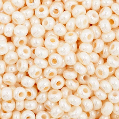 Czech Seed Bead 11/0 Opaque Eggshell Pearl, 35017V