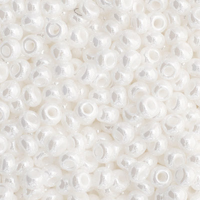 Czech Seed Bead 11/0 Opaque White Luster, 35032V