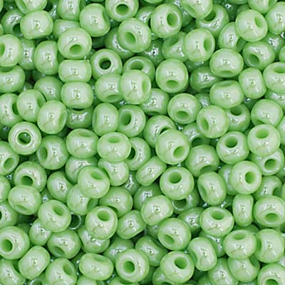 Czech Seed Bead 11/0 Opaque Green Luster, 35039V