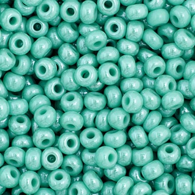 Czech Seed Bead 11/0 Opaque Turquoise Luster, 35042V