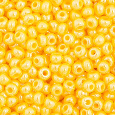 Czech Seed Bead 11/0 Opaque Golden Yellow Luster, 35044V