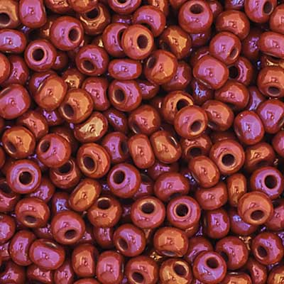 Czech Seed Bead 11/0 Opaque Ruby AB, 35050V